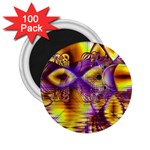 Golden Violet Crystal Palace, Abstract Cosmic Explosion 2.25  Button Magnet (100 pack)