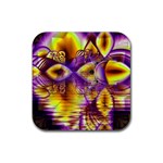 Golden Violet Crystal Palace, Abstract Cosmic Explosion Drink Coaster (Square)