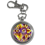Golden Violet Crystal Palace, Abstract Cosmic Explosion Key Chain Watch