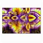 Golden Violet Crystal Palace, Abstract Cosmic Explosion Postcard 4 x 6  (10 Pack)
