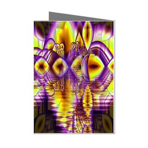 Golden Violet Crystal Palace, Abstract Cosmic Explosion Mini Greeting Card (8 Pack) from ZippyPress Left