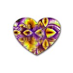 Golden Violet Crystal Palace, Abstract Cosmic Explosion Drink Coasters (Heart)