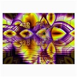 Golden Violet Crystal Palace, Abstract Cosmic Explosion Glasses Cloth (Large, Two Sided)