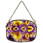 Golden Violet Crystal Palace, Abstract Cosmic Explosion Chain Purse (One Side)