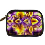 Golden Violet Crystal Palace, Abstract Cosmic Explosion Digital Camera Leather Case