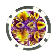 Golden Violet Crystal Palace, Abstract Cosmic Explosion Poker Chip (10 Pack) from ZippyPress Back