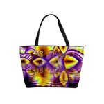 Golden Violet Crystal Palace, Abstract Cosmic Explosion Large Shoulder Bag