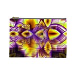 Golden Violet Crystal Palace, Abstract Cosmic Explosion Cosmetic Bag (Large)