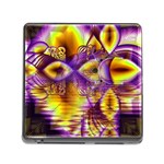 Golden Violet Crystal Palace, Abstract Cosmic Explosion Memory Card Reader with Storage (Square)