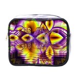 Golden Violet Crystal Palace, Abstract Cosmic Explosion Mini Travel Toiletry Bag (One Side)