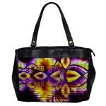 Golden Violet Crystal Palace, Abstract Cosmic Explosion Oversize Office Handbag (One Side)