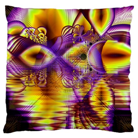 Golden Violet Crystal Palace, Abstract Cosmic Explosion Large Cushion Case (Two Sided)  from ZippyPress Front