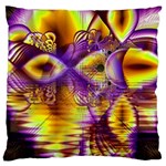 Golden Violet Crystal Palace, Abstract Cosmic Explosion Large Cushion Case (Two Sided) 
