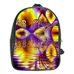 Golden Violet Crystal Palace, Abstract Cosmic Explosion School Bag (XL)