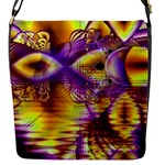 Golden Violet Crystal Palace, Abstract Cosmic Explosion Flap Closure Messenger Bag (Small)