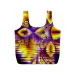 Golden Violet Crystal Palace, Abstract Cosmic Explosion Reusable Bag (S)
