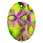 Raspberry Lime Mystical Magical Lake, Abstract  Oval Ornament