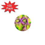 Raspberry Lime Mystical Magical Lake, Abstract  1  Mini Button Magnet (100 pack)