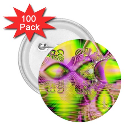 Raspberry Lime Mystical Magical Lake, Abstract  2.25  Button (100 pack) from ZippyPress Front