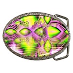 Raspberry Lime Mystical Magical Lake, Abstract  Belt Buckle (Oval)