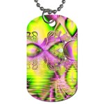 Raspberry Lime Mystical Magical Lake, Abstract  Dog Tag (Two-sided) 