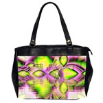 Raspberry Lime Mystical Magical Lake, Abstract  Oversize Office Handbag (Two Sides)