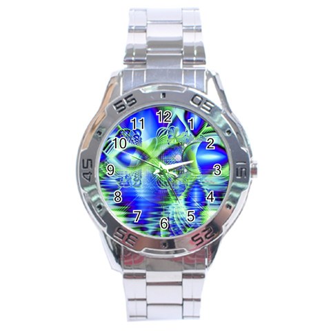 Irish Dream Under Abstract Cobalt Blue Skies Stainless Steel Watch from ZippyPress Front