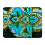 Crystal Gold Peacock, Abstract Mystical Lake Small Mouse Pad (Rectangle)