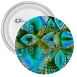 Crystal Gold Peacock, Abstract Mystical Lake 3  Button