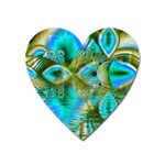 Crystal Gold Peacock, Abstract Mystical Lake Magnet (Heart)