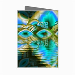 Crystal Gold Peacock, Abstract Mystical Lake Mini Greeting Card from ZippyPress Right