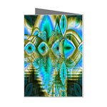Crystal Gold Peacock, Abstract Mystical Lake Mini Greeting Card (8 Pack)