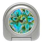 Crystal Gold Peacock, Abstract Mystical Lake Desk Alarm Clock