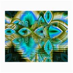 Crystal Gold Peacock, Abstract Mystical Lake Glasses Cloth (Small)