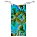 Crystal Gold Peacock, Abstract Mystical Lake Jewelry Bag