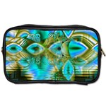 Crystal Gold Peacock, Abstract Mystical Lake Travel Toiletry Bag (Two Sides)