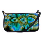 Crystal Gold Peacock, Abstract Mystical Lake Evening Bag