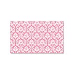 White On Soft Pink Damask Sticker (Rectangle)