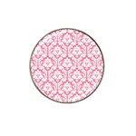 White On Soft Pink Damask Golf Ball Marker (for Hat Clip)