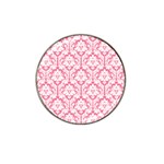 White On Soft Pink Damask Golf Ball Marker 10 Pack (for Hat Clip)