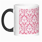 White On Soft Pink Damask Morph Mug