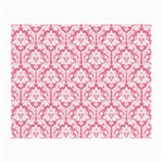 White On Soft Pink Damask Glasses Cloth (Small, Two Sided)