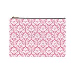 soft Pink Damask Pattern Cosmetic Bag (Large)