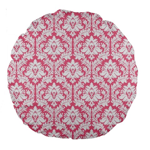 soft Pink Damask Pattern Large 18  Premium Round Cushion  from ZippyPress Front