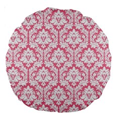 soft Pink Damask Pattern Large 18  Premium Round Cushion  from ZippyPress Back
