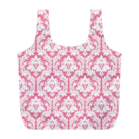 soft Pink Damask Pattern Full Print Recycle Bag (L) from ZippyPress Front