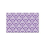 White on Purple Damask Sticker 10 Pack (Rectangle)