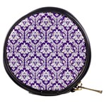 Royal Purple Damask Pattern Mini Makeup Bag