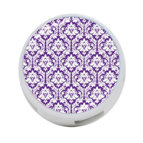White on Purple Damask 4 Front