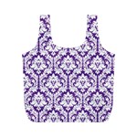 Royal Purple Damask Pattern Full Print Recycle Bag (M)